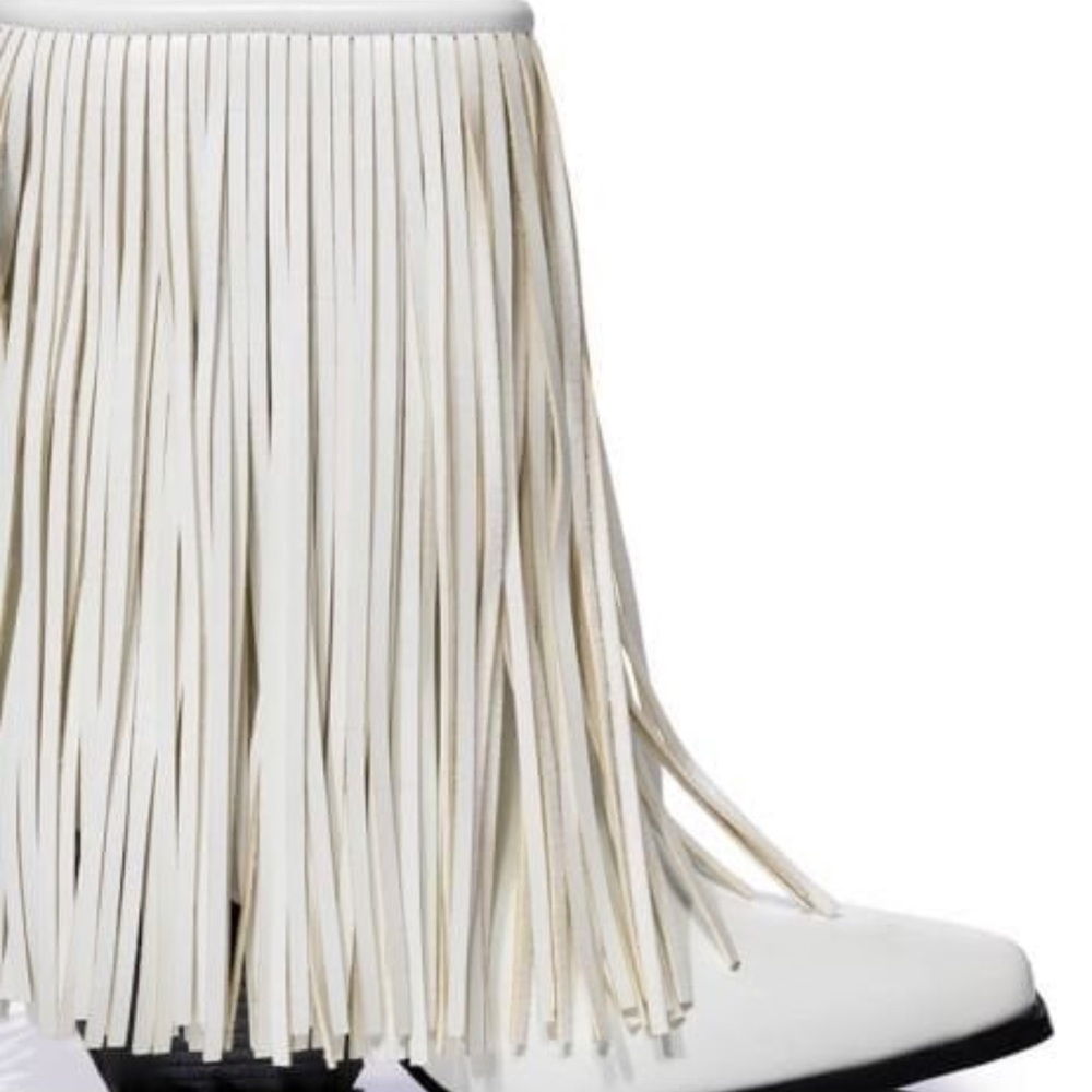 Fringe White Cowboy Boots - Picture 3 of 11